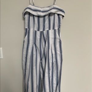 striped wide-leg jumpsuit
